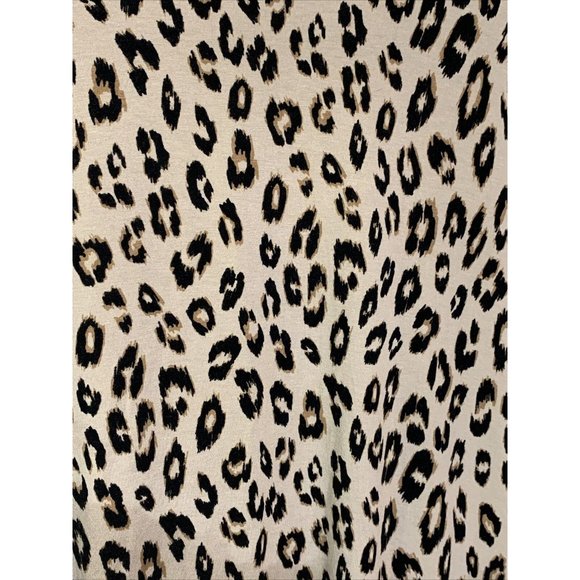 Chico's Womens Top 1 Medium/8 Beige Leopard Animal Print Long Sleeve V Neck - Picture 6 of 7